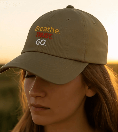 BREATHE. TRUST. GO. - Chapéu orgânico